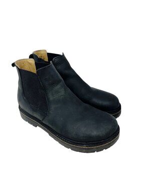 Birkenstock Stalon Chelsea Boots Black Leather Lug Sole EU 38 US 7